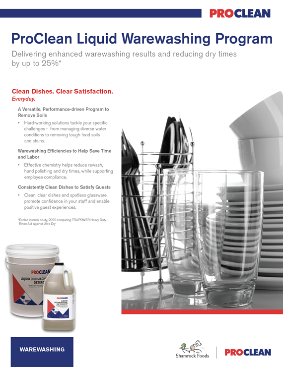 ProClean Liquid Warewashing Program Sell Sheet