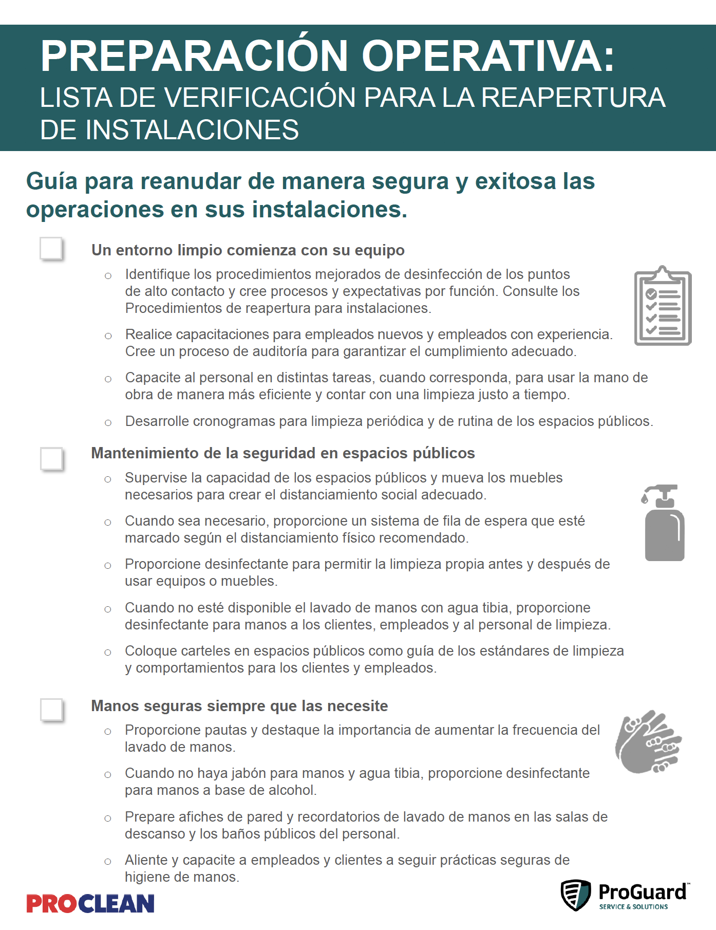 Resuming Operations Corporate Checklists_Spanish
