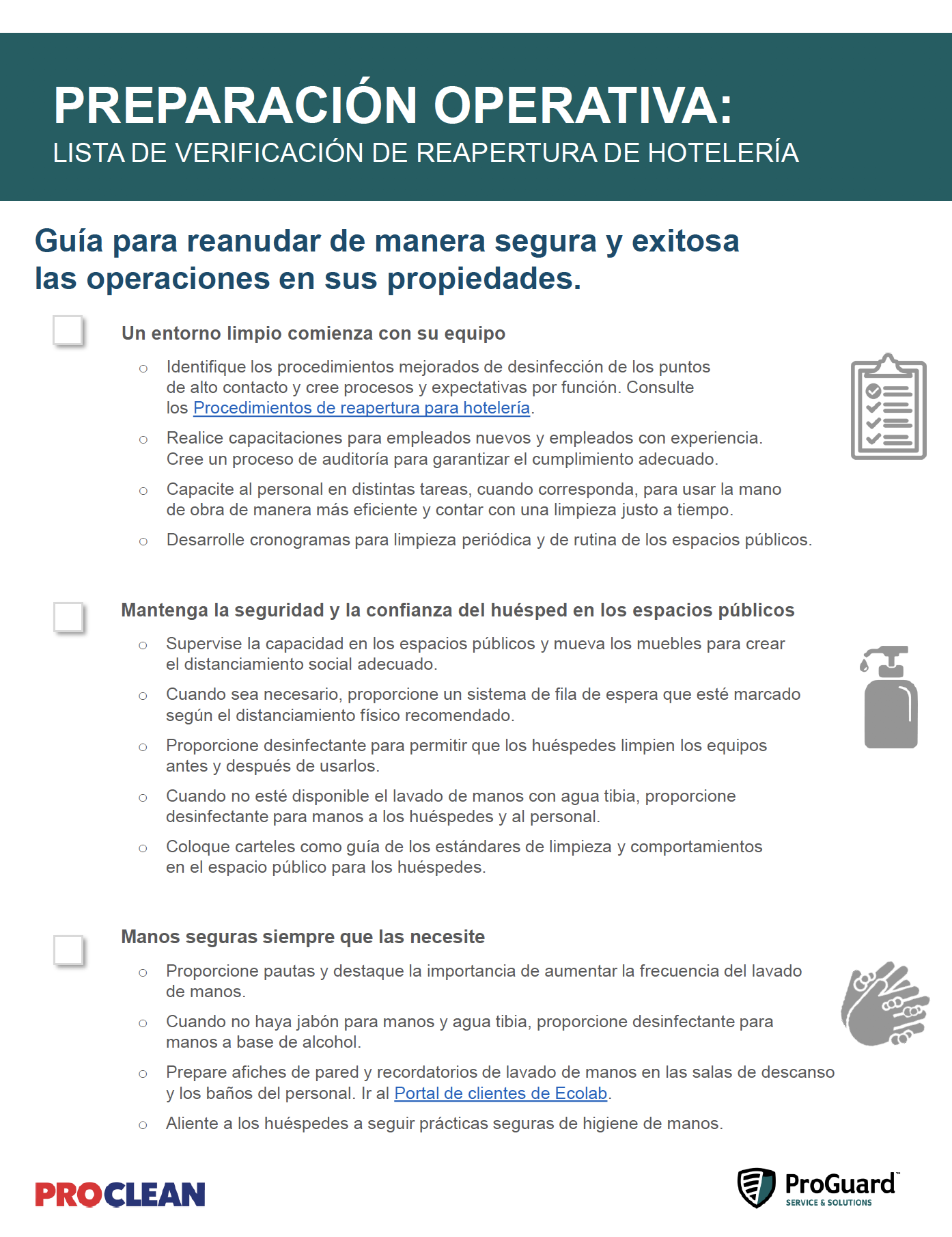 Resuming Operations Corporate Checklists_Spanish