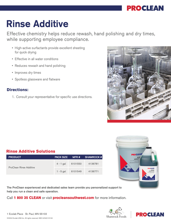 ProClean Rinse Additive Sell Sheet