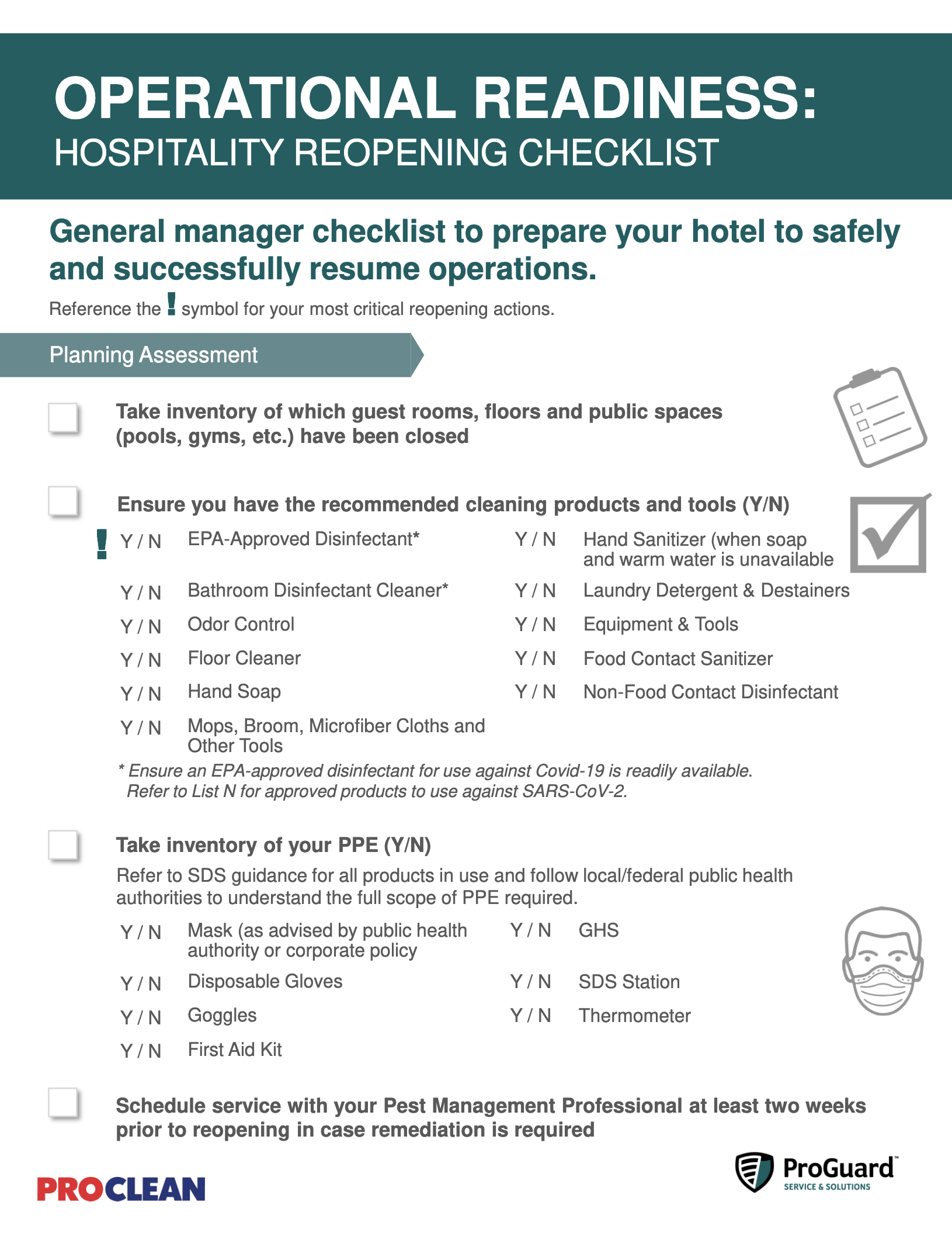 Hotel housekeeping procedures with checklist