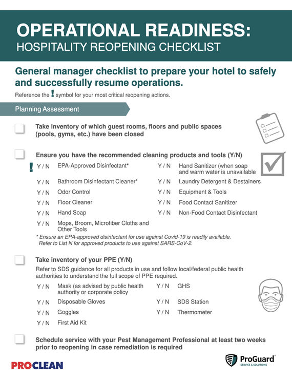 Manager/Unit Checklist – Hospitality