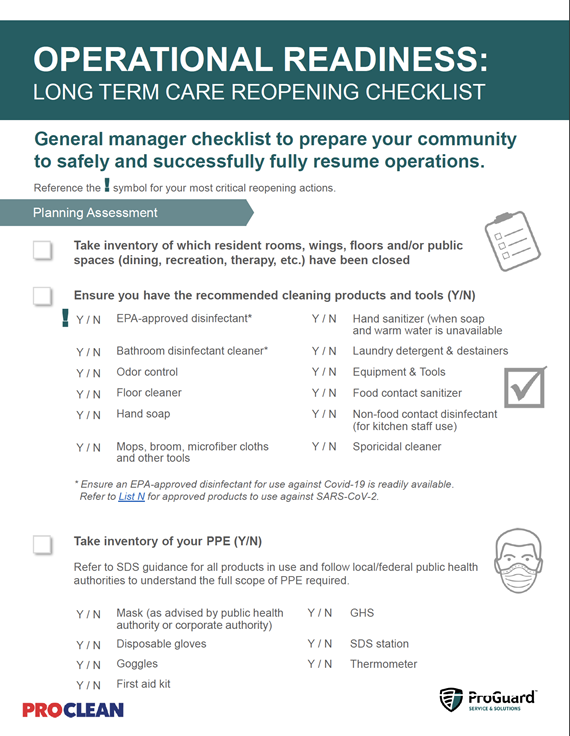 Manager/Unit Checklist – Long Term Care